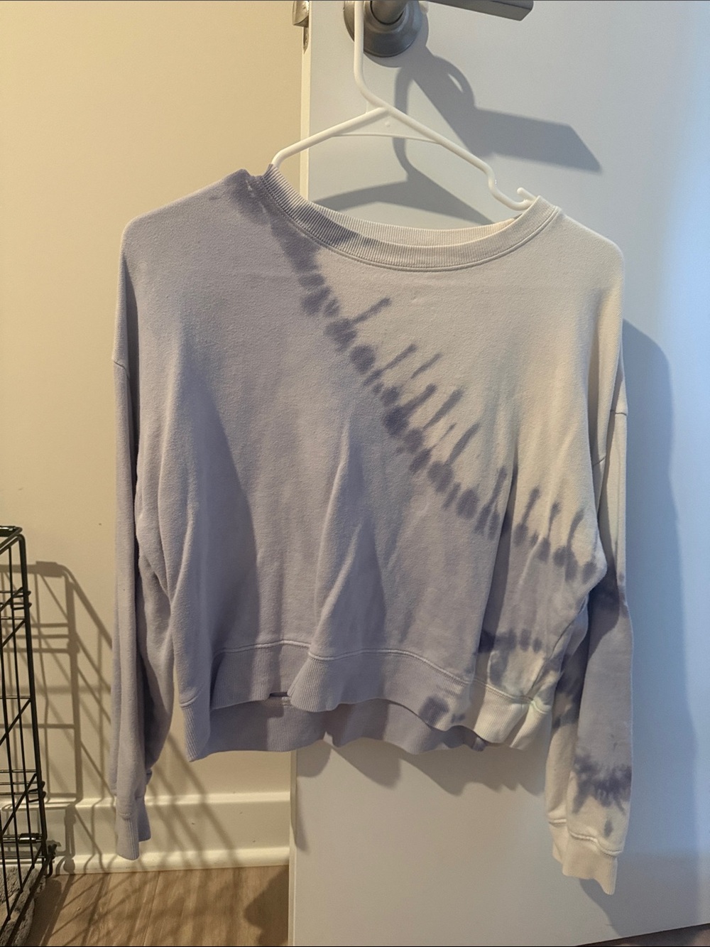 Z Supply Lavender and White Tie-Dye Crewneck Sweatshirt